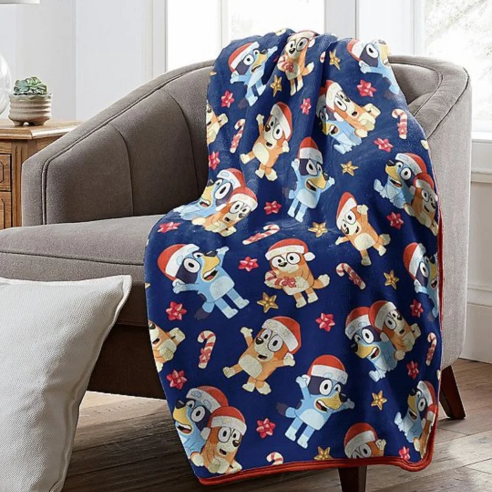 Bluey Holiday Plush Throw Blanket
